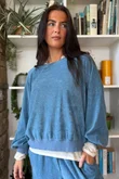 Terry B Lantern Sleeve Sweatshirt Denim
